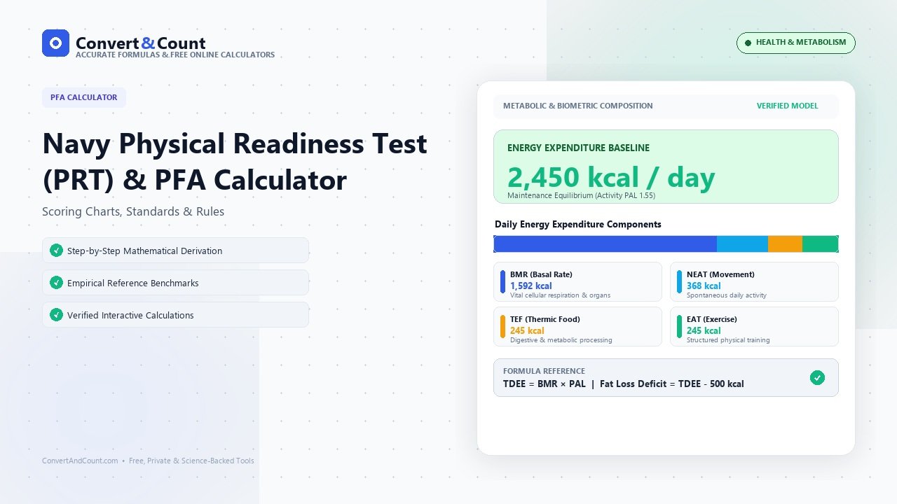 Navy Physical Readiness Test (PRT) & PFA Calculator: Scoring Charts, Standards & Rules